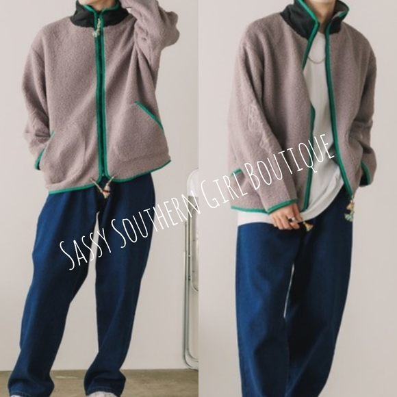 🆕⭐ JUNGLES JUNGLES Sherpa fleece embroidered jacket - Picture 5 of 15